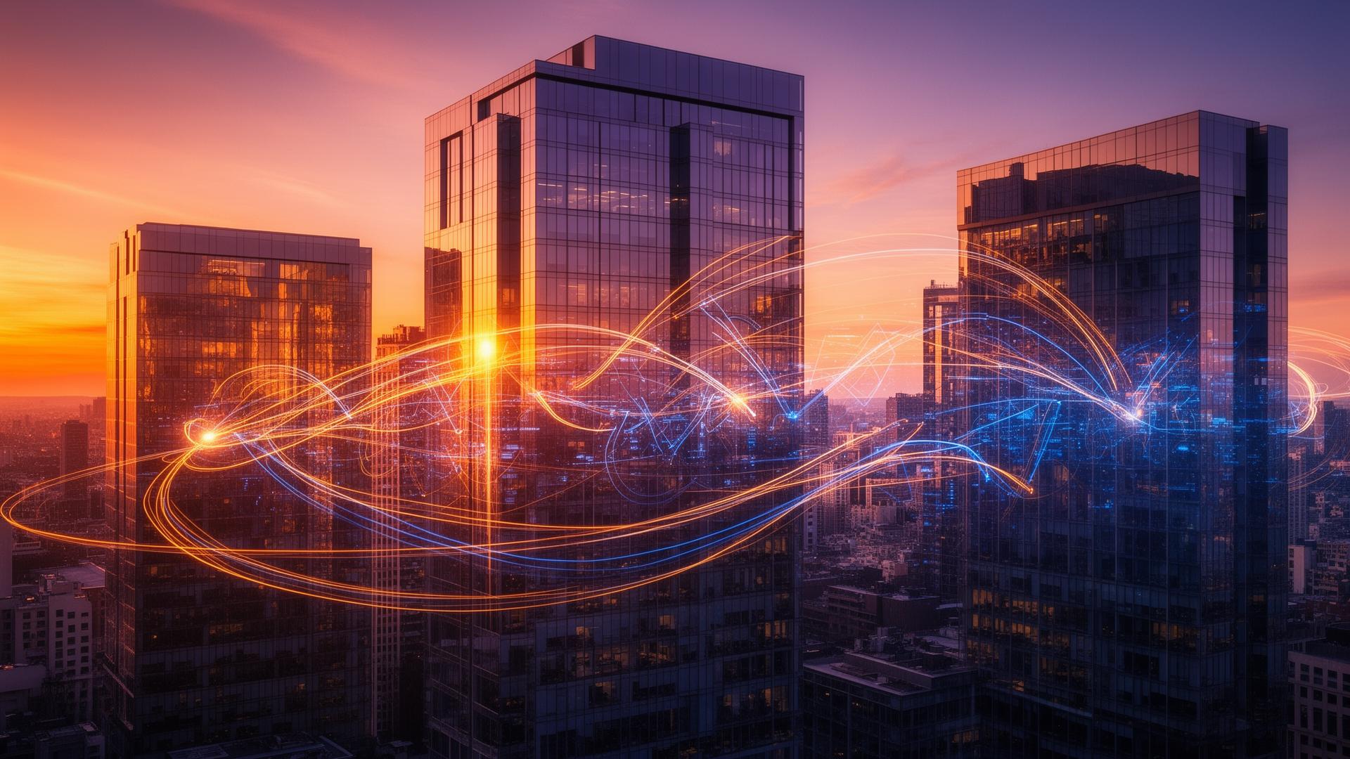 The evolving AI search landscape with interconnected platforms and data flows