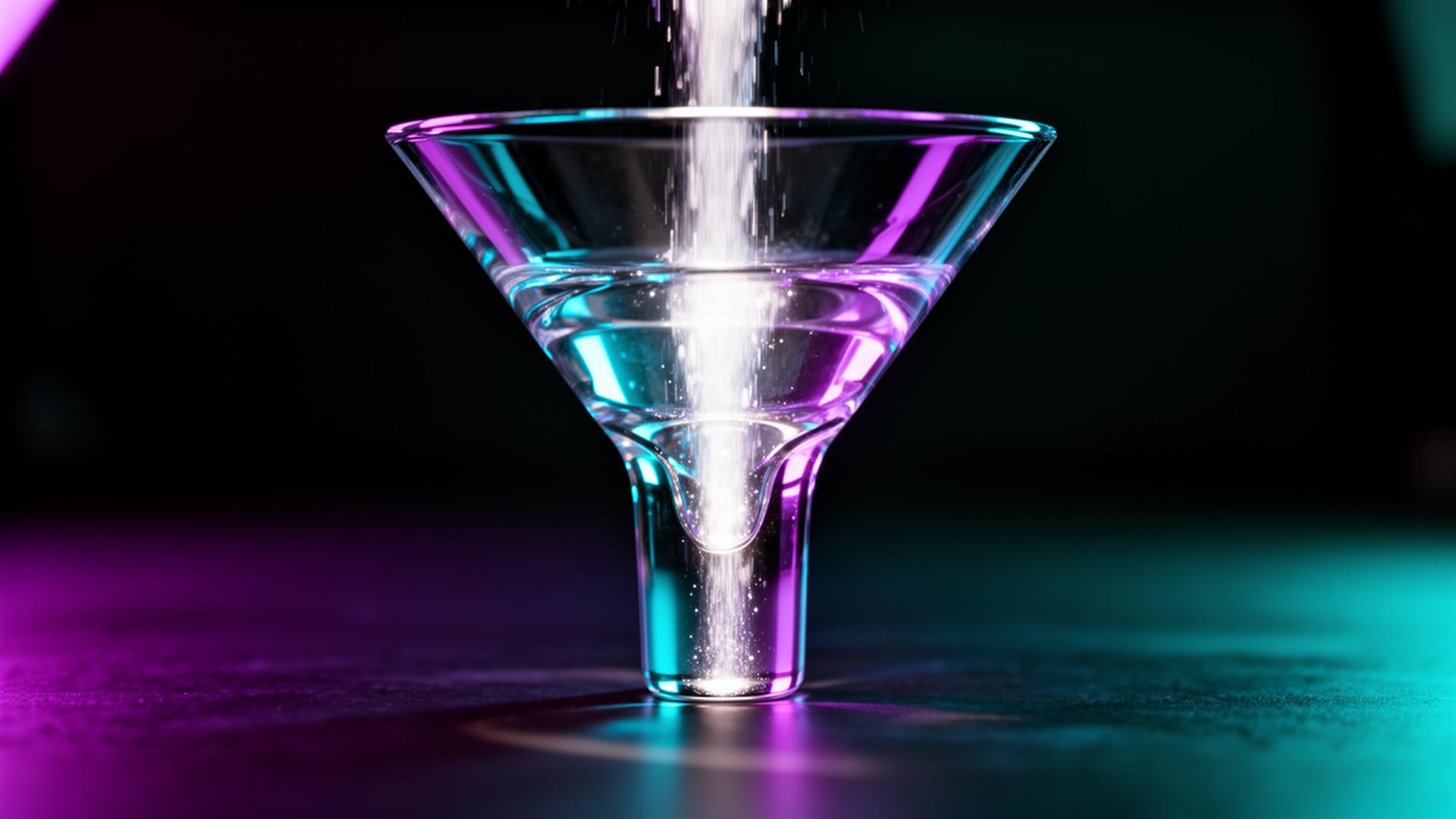 Crystal funnel representing AI-powered lead generation and conversion