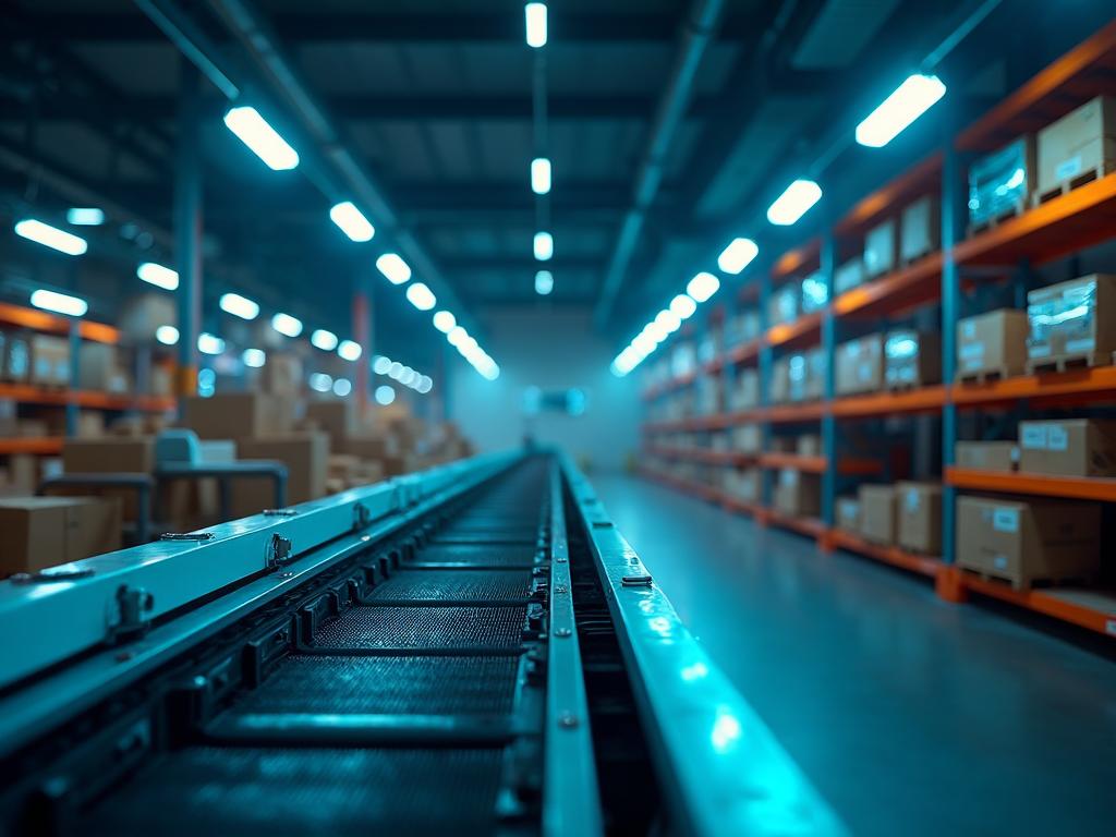 Modern ecommerce warehouse with automated fulfillment system