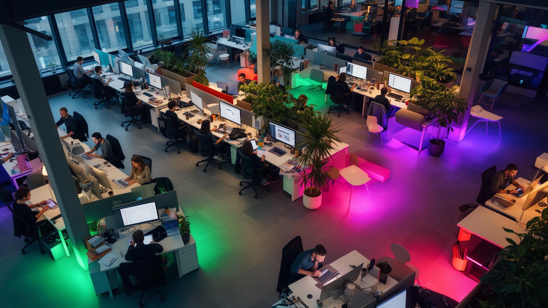 Digital marketing command center with analytics dashboards