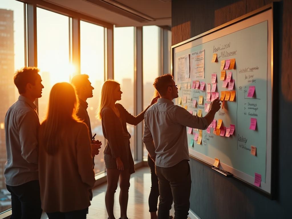 Marketing team brainstorming strategy session