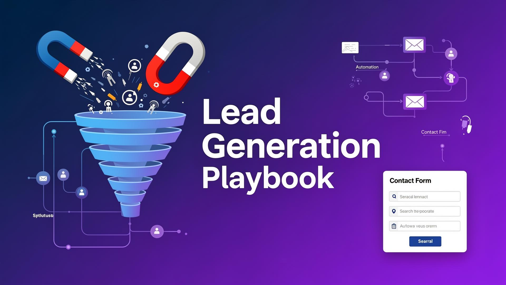 30-Day Lead Generation Playbook - Lead funnel and automation system visualization